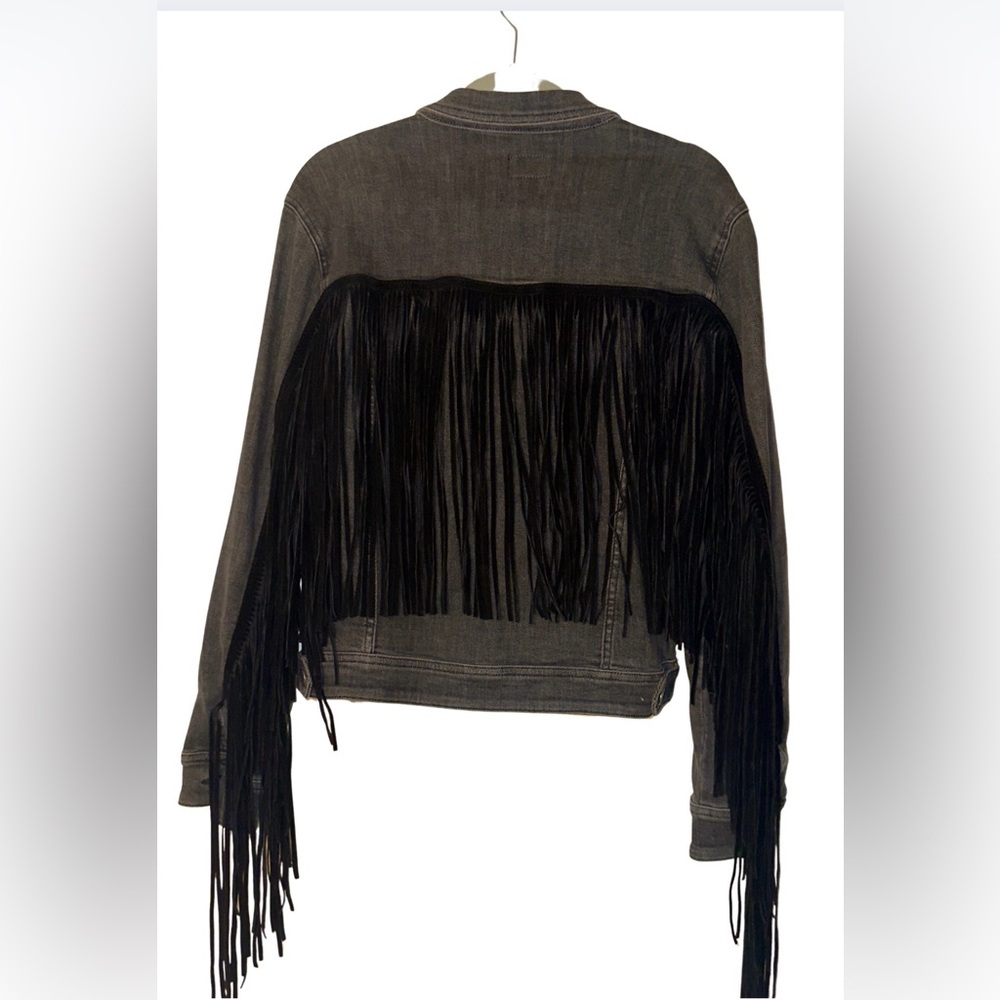 Judy Blue Dark Gray Denim fringe Jacket